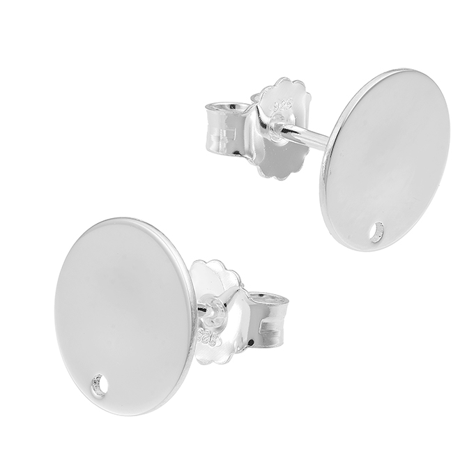 Boucles d’oreilles rond plat 10mm avec trou polis miroir (3 paires)