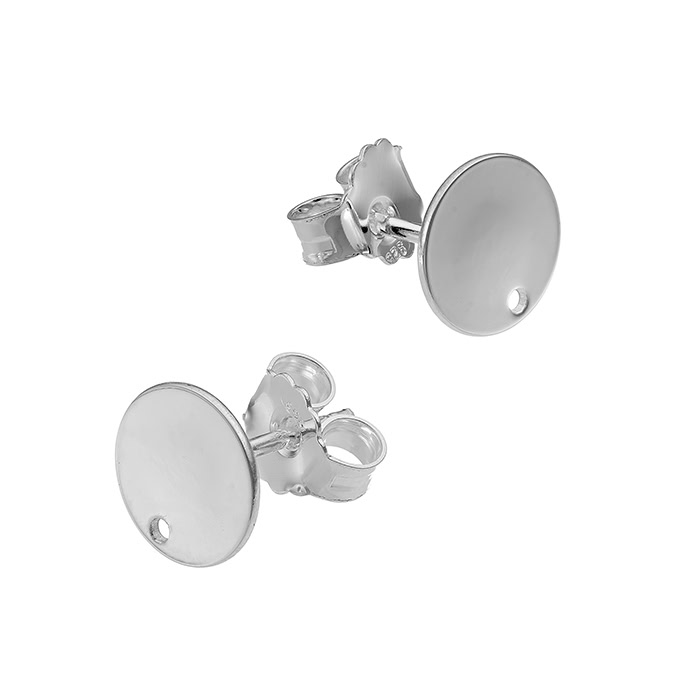 Boucles d’oreilles rond plat 8mm avec trou polis miroir (3 paires)