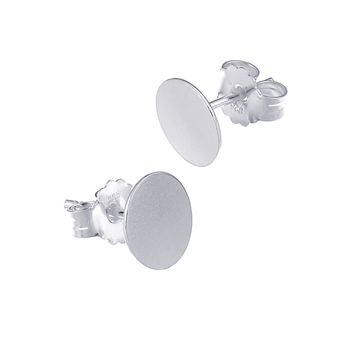 Boucles d’oreilles rond plat polis miroir 8mm (3paires)