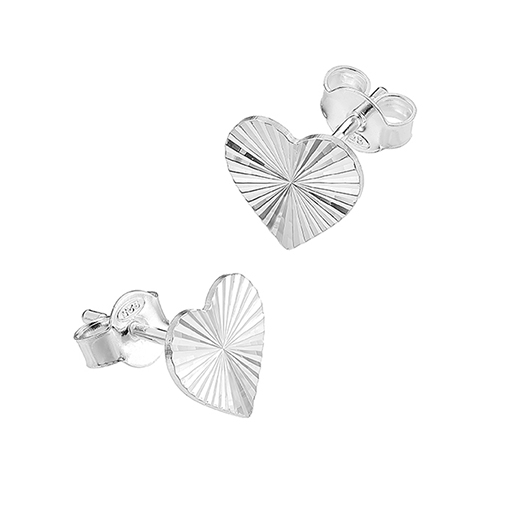 Boucles d’oreilles coeur rayé 8×8,5mm (1paire)