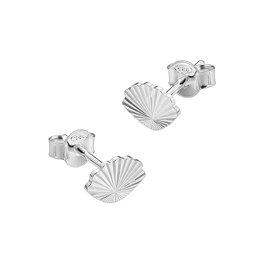 Boucles d’oreilles coquillage rayé 6x8mm (1 paire)