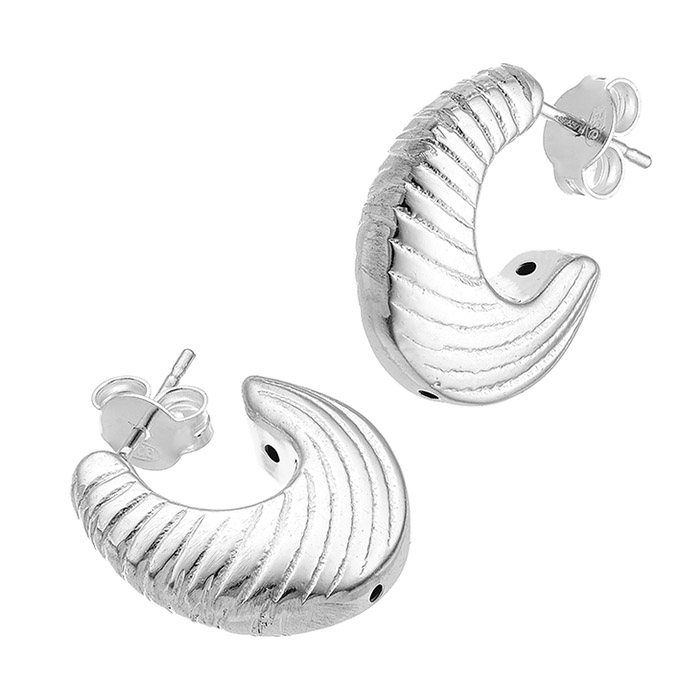 16x17mm striated earrings (1pair)