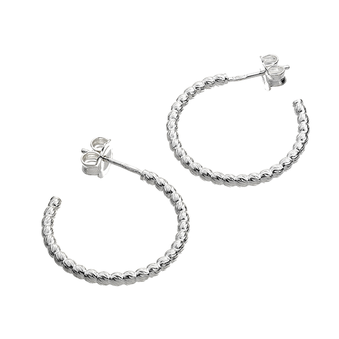 Plaited wire hoop earrings (1pair)