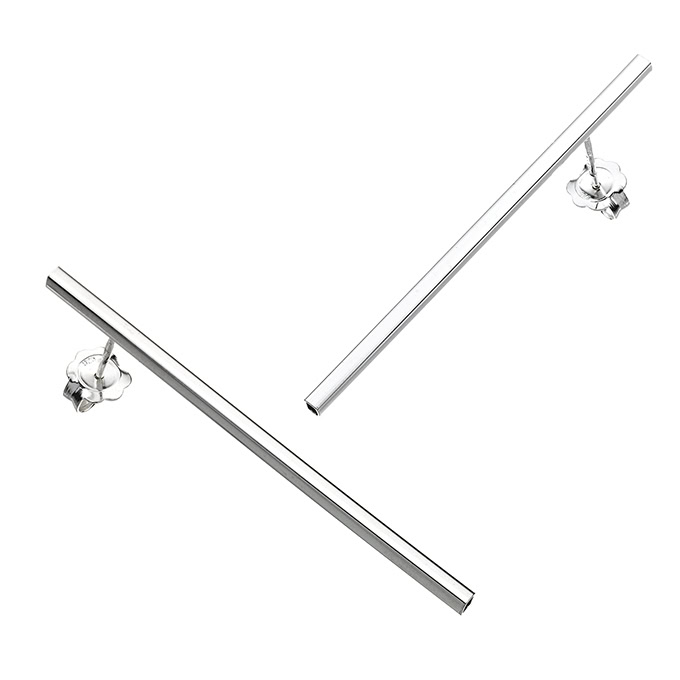 55mm vertical bar pin earrings (1pair)