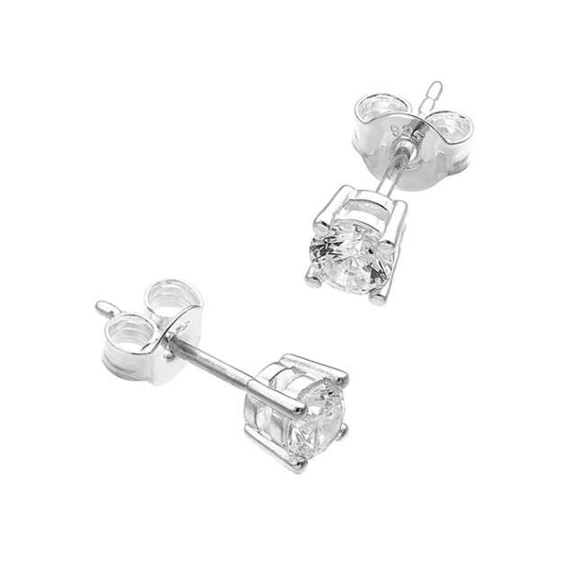 4mm cubic zirconia earrings (1pair)