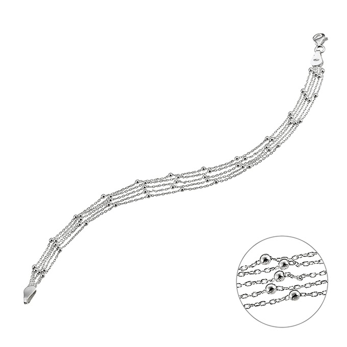 Bracciale cinque catenine a palline 19,5cm (1pz)