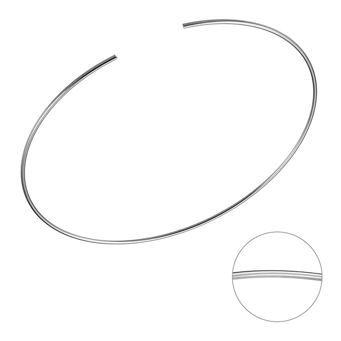 1mm wire cuff bangle diameter 65mm (3pcs)