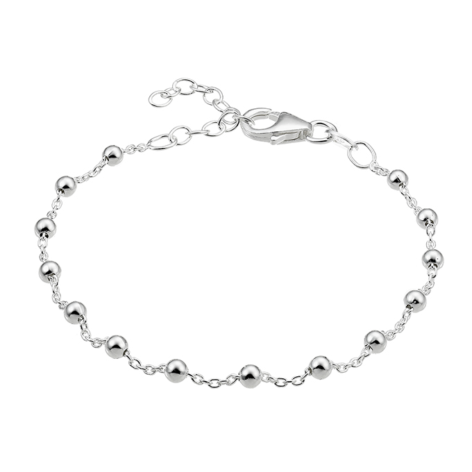 Bracciale 16+3cm estensione catena palline 3mm (1pz)