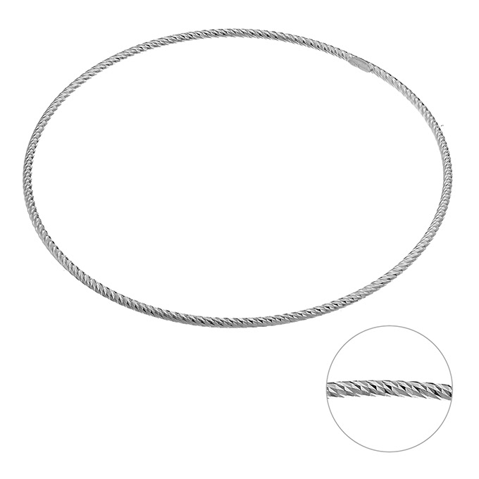 Facetted tube bangle 1,5mm wire (1pc)