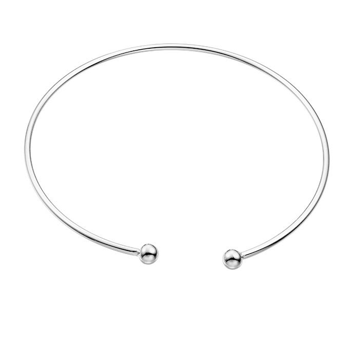 16cm cuff bangle 1,5mm wire 2 beads 4mm (1pc)