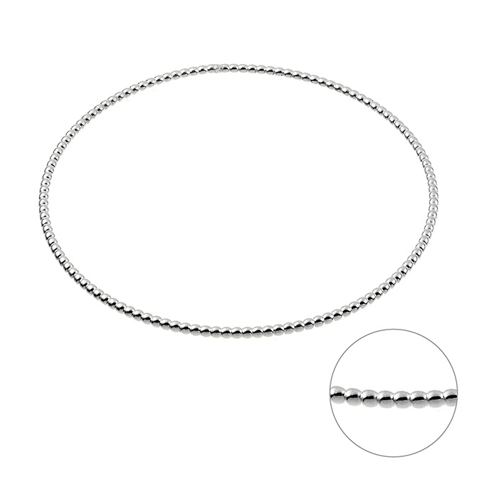 Bracelet jonc 63mm tube perlé 1,8mm (1pc)