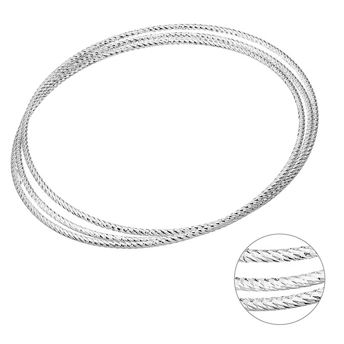 Sterling Silver White Rhodium