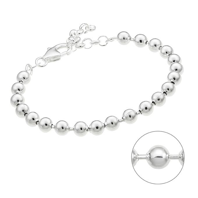 Bracciale palline 5mm 16+3cm estenzione (1pz)