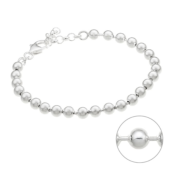 Bracciale palline 5mm 19+3cm estenzione (1pz)