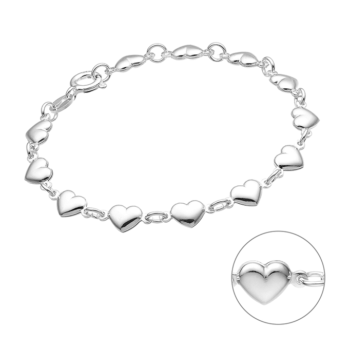 Bracciale bambina cuori 15cm (1pz)