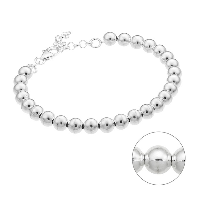 Bracciale palline 6mm 17+3cm estenzione (1pz)