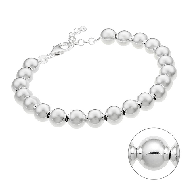 Bracciale palline 8mm 18+3cm estenzione (1pz)