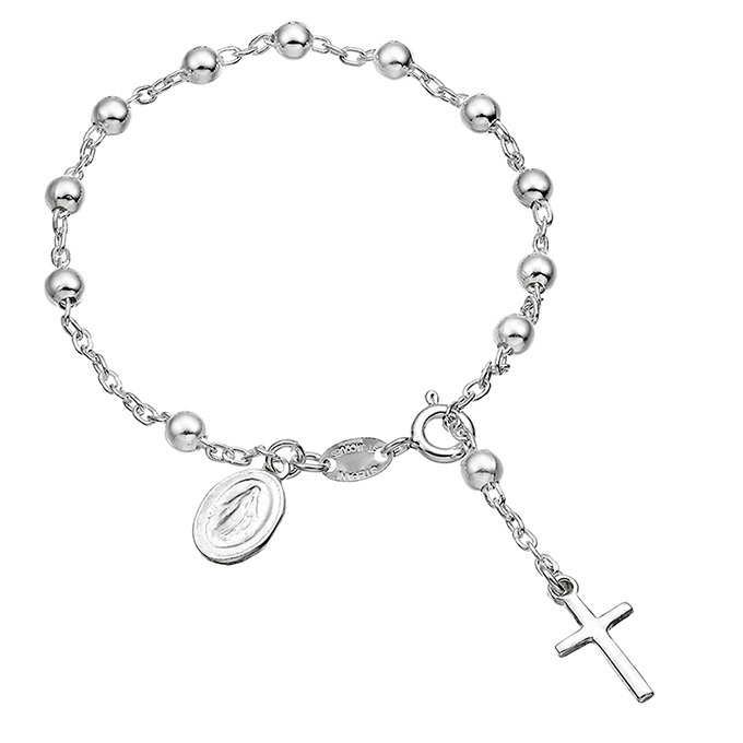 18cm rosary bracelet 4mm beads (1pc)