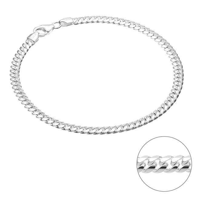 Bracelet chaîne gourmette cubaine fil 4,1mm 21cm (1pc)