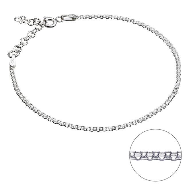 Bracciale forzatina doppia sfaccettata 16+3cm estensione (1pz)