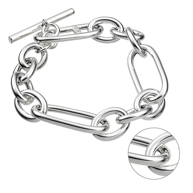 Fantasy chain bracelet with bar clasp 20,5cm (1pc)