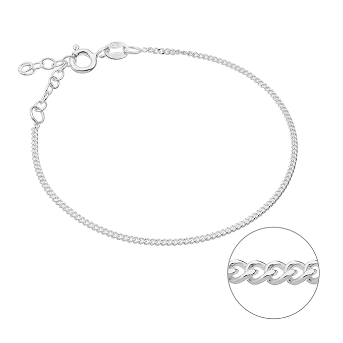 Bracciale catena gourmetta 1,4mm 15+3cm estensione (3pz)