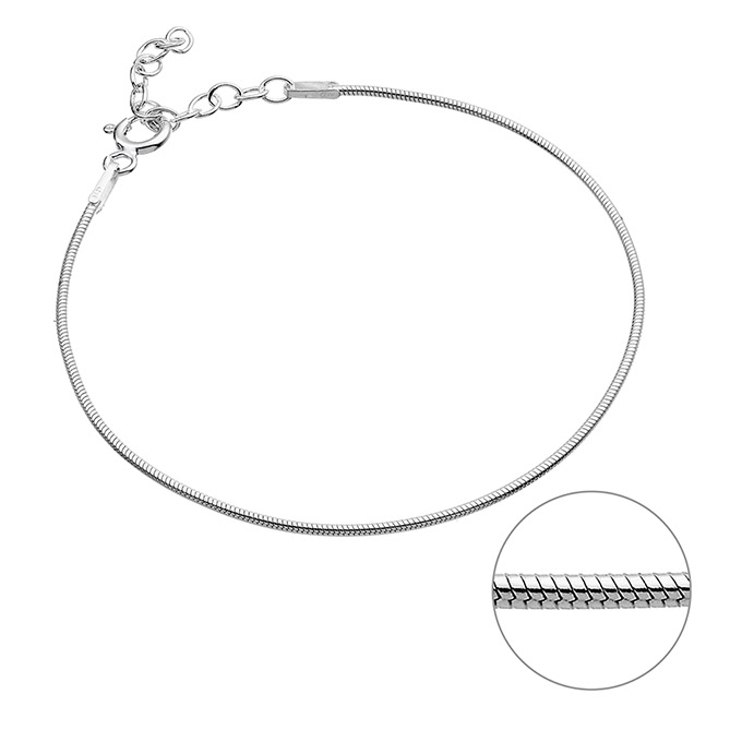 Schlangenkette Armband 0,93mm 15+3cm Verlängerung (3Stk)