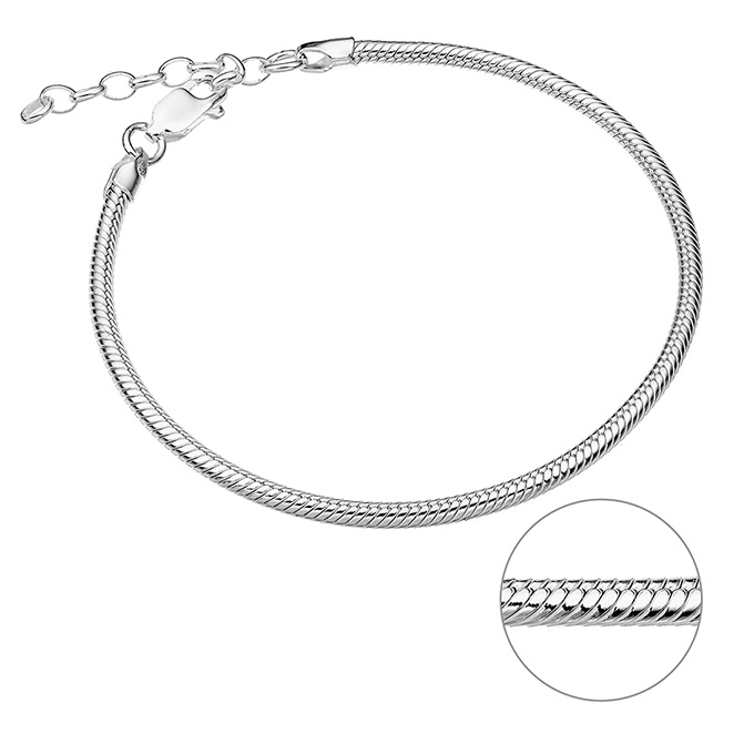 Bracciale coda di topo 2,3mm 16+3cm estensione (1pz)