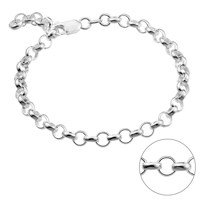 Bracelet chaîne jaseron 5mm 19cm (1pc)