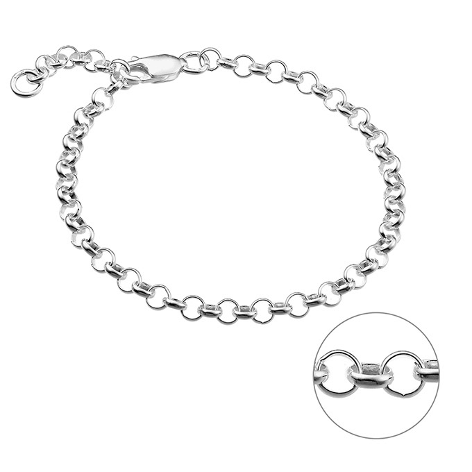 Bracciale catena mezzo tondo 3,5mm 18cm (1pz)