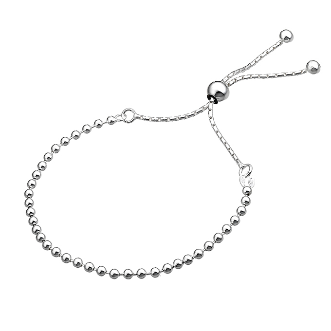 2,5mm bead bracelet sliding bead clasp on chain (1pc)