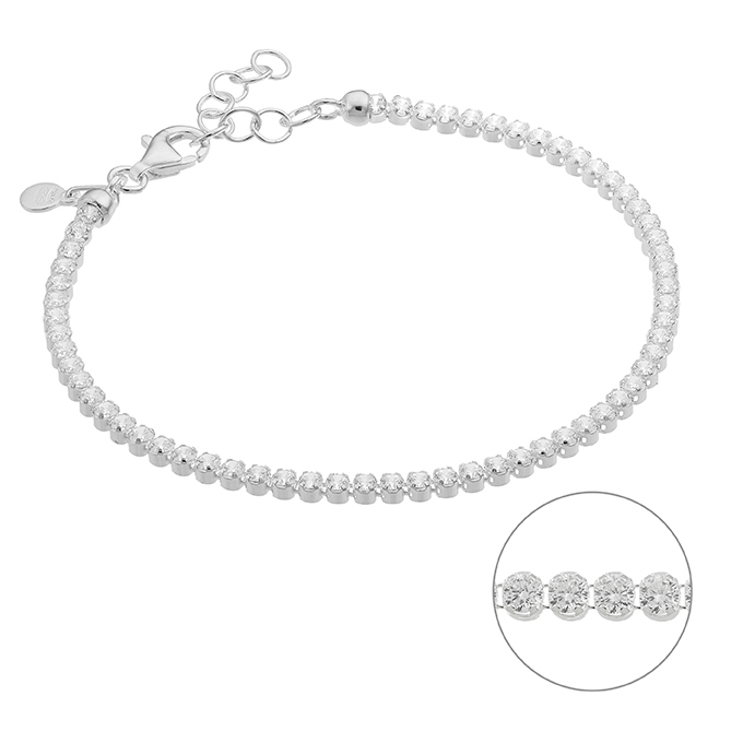 Sterling Silver White Rhodium