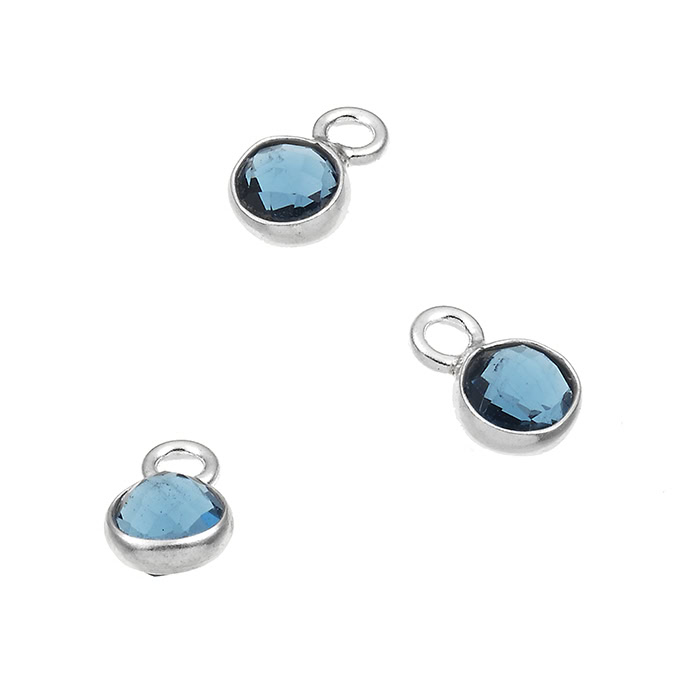 4mm set london blue topaz briolettes 1 ring (5pcs)