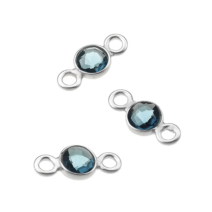 4mm set london blue topaz briolettes 2 rings (5pcs)