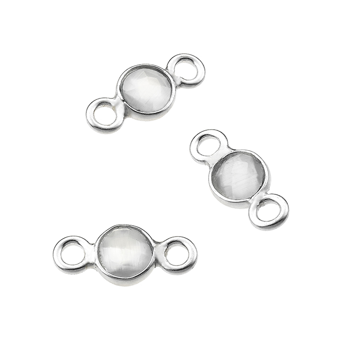 4mm set cats eye briolettes 2 rings (5pcs)