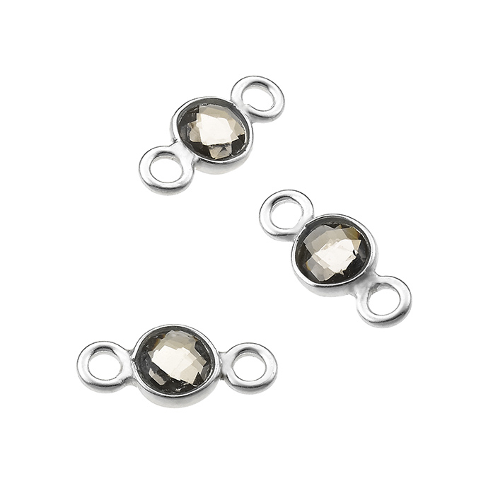 4mm set smokey quartz briolettes 2 rings (5pcs)