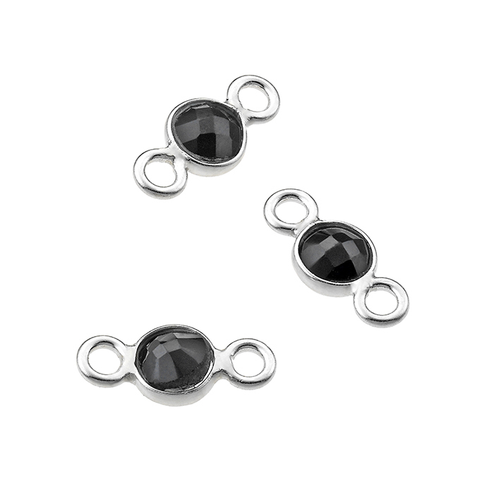 4mm set black spinel briolettes 2 rings (5pcs)