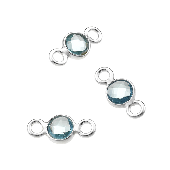 4mm set sky blue topaz hydrothermal quartz 2 rings (5pcs)