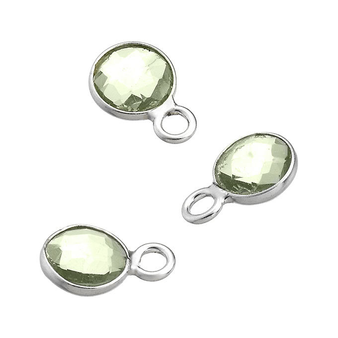 6mm set green chalcedony briolettes 1 ring (5pcs)