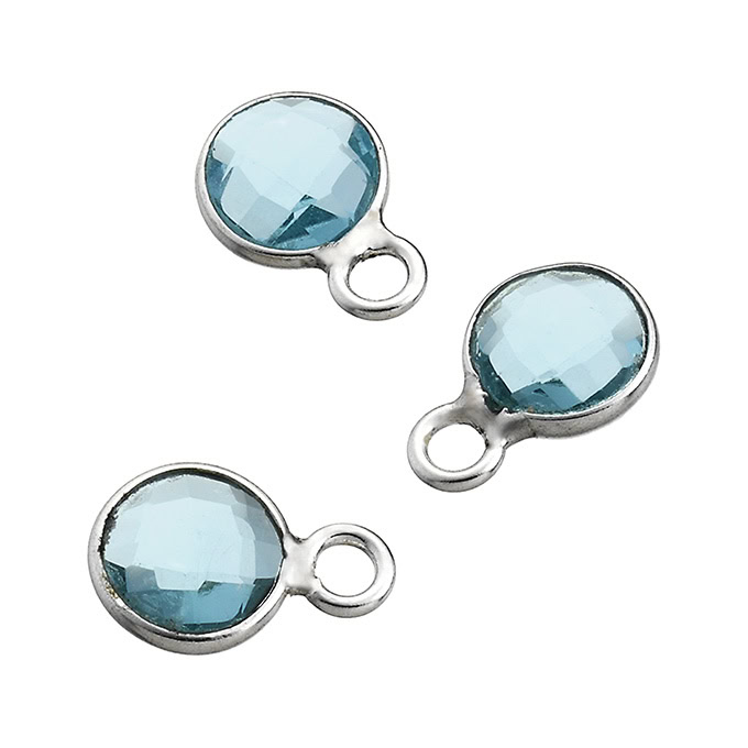 6mm set sky blue topaz hydrothermal quartz 1 ring (5pcs)