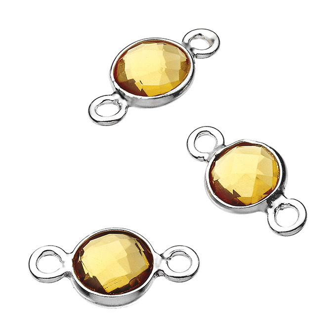 6mm set citrine hydrothermal quartz briolettes 2 rings (5pcs)