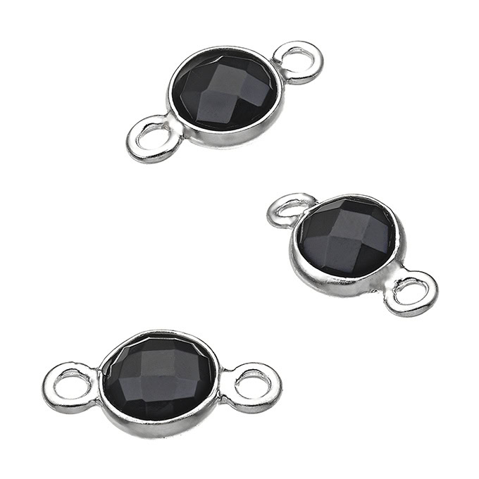 6mm set black spinel briolettes 2 rings (5pcs)