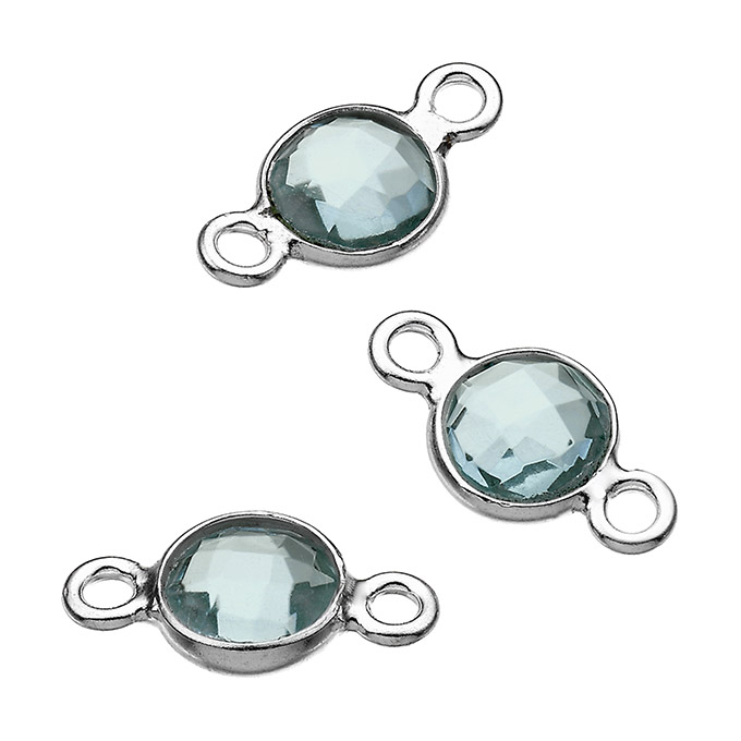 6mm set sky blue topaz hydrothermal quartz 2 rings (5pcs)