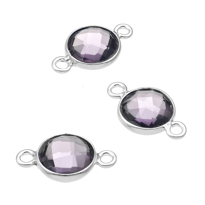 8mm amethyst round set briolettes 2 rings(5pcs)