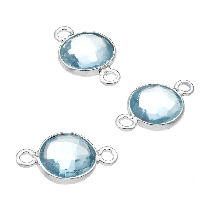 8mm sky blue topaz hydrothermal quartz round set briolettes 2 rings ...