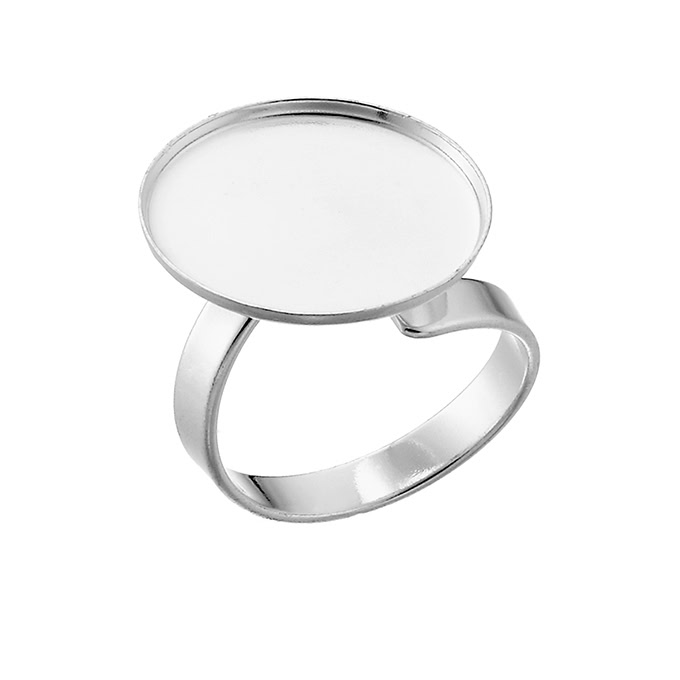 Support bague rond pour cabochon 18mm (1pc)