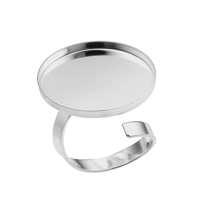 Support bague rond pour cabochon 24mm (1pc)