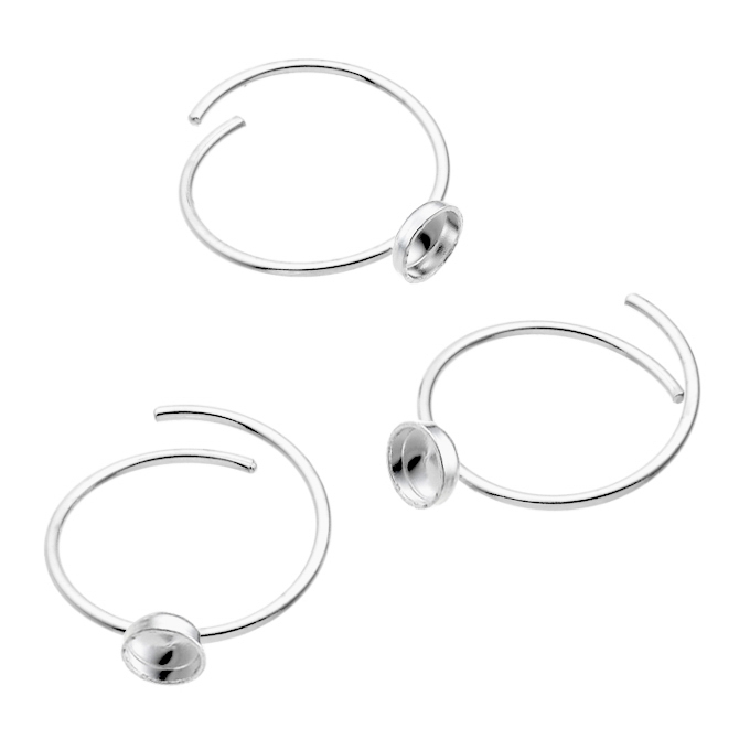 4mm round ring bezels (5pcs)