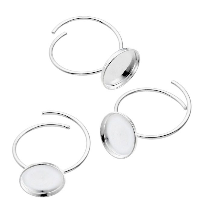 8mm round ring bezels (5pcs)