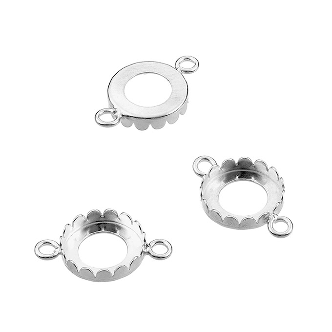 8mm serrated openwork bezels 2 rings (approx. 20pcs)